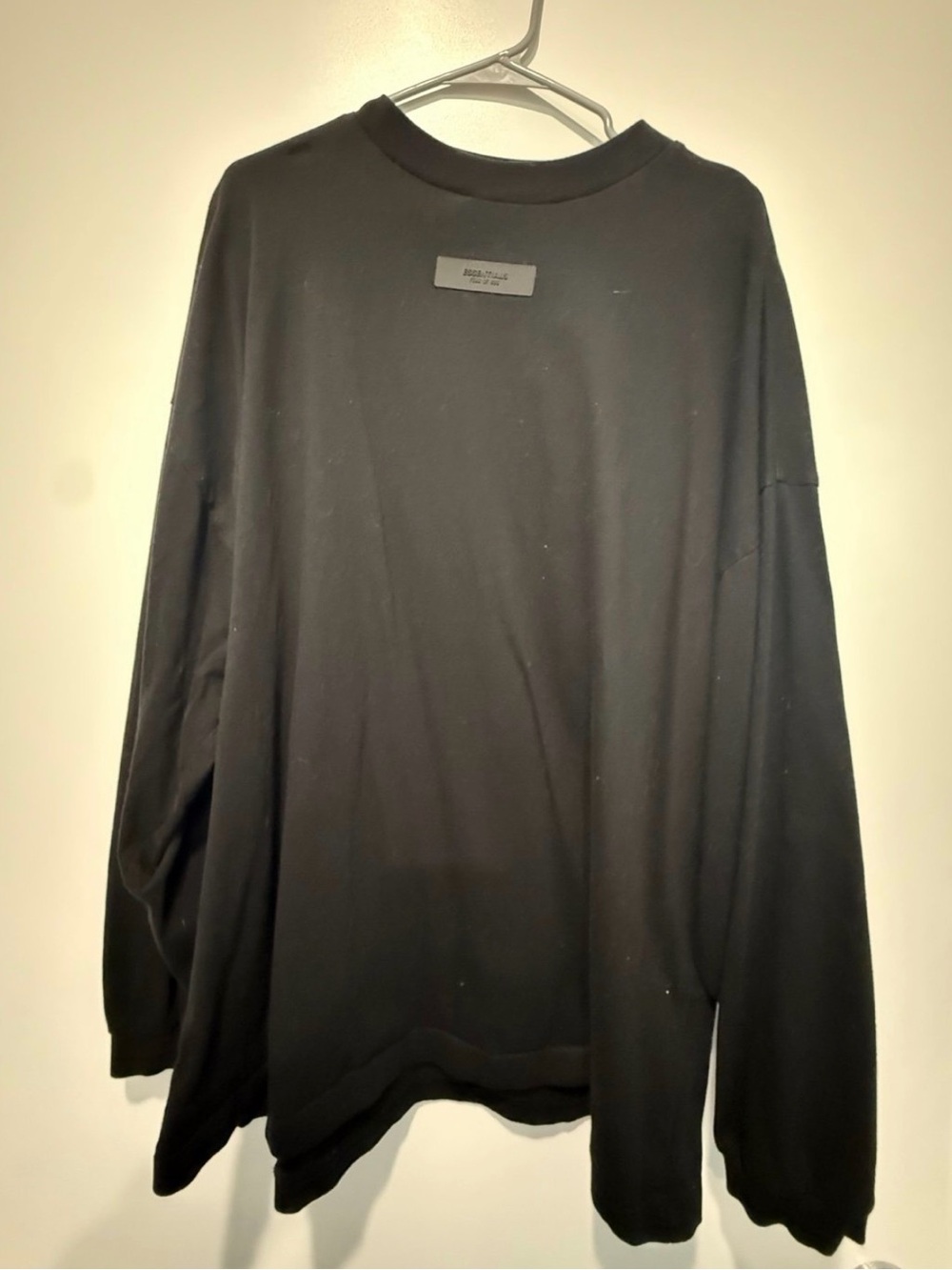 Essentials Mens Black Long-Sleeve
Shirt - Designer Patch